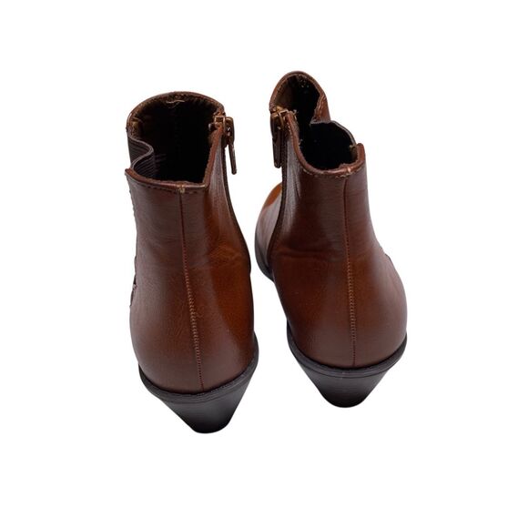 Sonoma Brown Ankle Boots Side Zip Stacked Heel Booties Size 8M Office Business - Picture 5 of 9